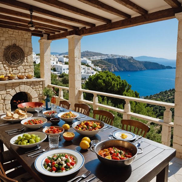 Peut-on louer une villa en Grèce avec des cours de cuisine méditerranéenne et des excursions en bateau?